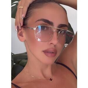 NEW Gucci GG1290S Gold Aviator Photochromic Sunglasses $575